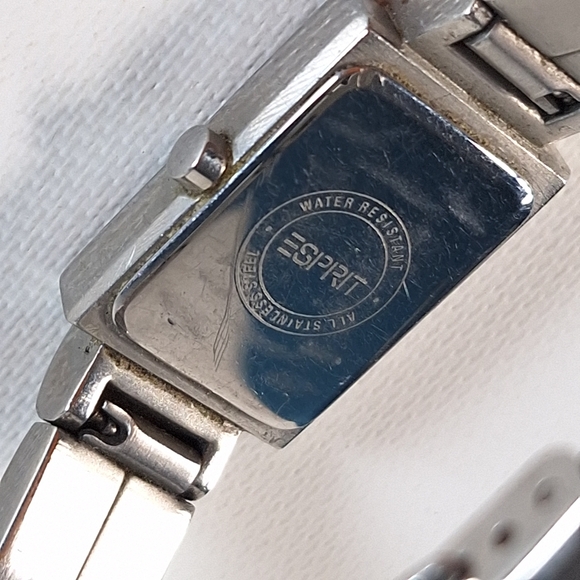 Vintage Esprit Stainless Steel Rectangle Dial Ladies Watch, New Battery - Picture 5 of 7